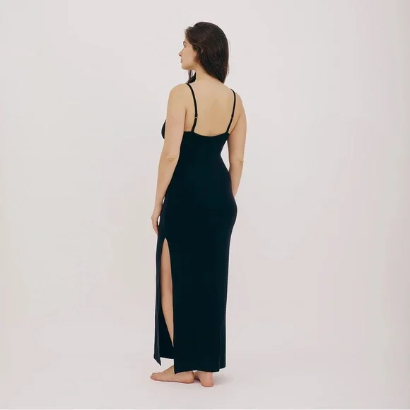 Organic Basics Black Maxi Slip Dress - Picture 3 of 7